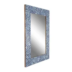 Wood Quatrefoil Wall Mirror Blue - Olivia & May -Olivia & May GUEST a65c2cf5 17f8 4b49 929a 0116d6ef3388