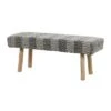Bohemian Wood Cotton Upholstered Bench - Olivia & May -Olivia & May GUEST a67545c3 34bd 4aef a3bf 85de1de1f427