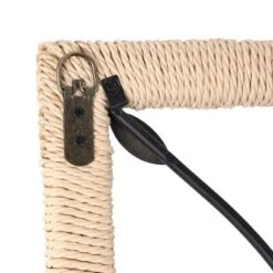 Set Of 2 Metal Leaf Wall Decors With Cream Rattan Frame And Bronze Bird Accents Black - Olivia & May: Iron Carving, Vertical Display, Nature Theme -Olivia & May GUEST a67f8f78 8759 41d0 acef 822beba4ded7