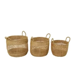 Set Of 3 Seagrass Storage Baskets Brown - Olivia & May -Olivia & May GUEST a6c41f8f b550 4663 94a7 28b735ce9fe8