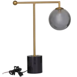 19" X 6" Metal Orb Desk Lamp With Marble Base Silver - Olivia & May -Olivia & May GUEST a6ddfc02 31a2 4978 9c72 2c8cbcaea54a