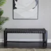 Modern Leather Woven Bench Black - Olivia & May -Olivia & May GUEST a6ffb8b9 0adc 4228 94fe 3420134cba0e
