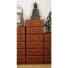 Traditional Faux Leather 6 Drawer Chest Camel Brown - Olivia & May -Olivia & May GUEST a7042118 20e5 449e 9974 563bbe627301