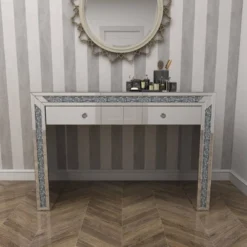 Glam Mirror And Glass Console Table Desk Silver - Olivia & May -Olivia & May GUEST a77c355e 3683 4ce1 b074 5d8180a7b008