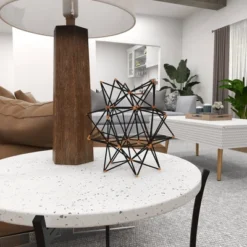 Modern Reflections Iron Geodesic Decorative Star (7") - Olivia & May -Olivia & May GUEST a7a3c78b 68e2 4968 b6e4 bec5240b5f62