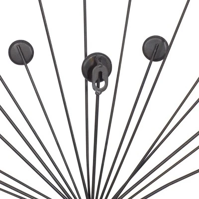 Metal Starburst Wall Decor With Crystal Embellishments Silver - Olivia & May 5 Metal Starburst Wall Decor With Crystal Embellishments Silver - Olivia & May - Image 3