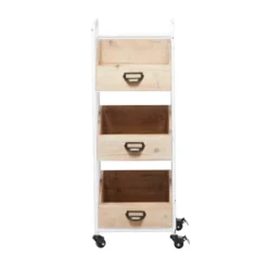 Industrial Wood Storage Cart Brown - Olivia & May -Olivia & May GUEST a84d4d8d 0454 469d 8ebd 4f3643eb2cf9