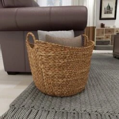 19" X 20" X 18" Brown Sea Grass Contemporary Storage Basket - Olivia & May -Olivia & May GUEST a880b187 9fc7 45c9 b234 c2bf90a536af