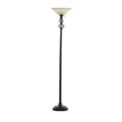 Metal Floor Lamp Torchiere Black - Olivia & May 5 Metal Floor Lamp Torchiere Black - Olivia & May - Image 3