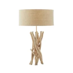 Rustic Wood Table Lamp Beige - Olivia & May -Olivia & May GUEST a918490c dc9b 46f6 9bba f9bb28ea35ba