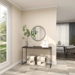 Contemporary Metal Wall Mirror Silver - Olivia & May -Olivia & May GUEST a9784e0a e6af 4b6a b3a3 5c981a4325a3