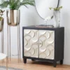 Modern Crescent Moon Pattern Wood Rectangle Cabinet Black - Olivia & May -Olivia & May GUEST a98e7a0f b7f9 46c6 8331 e4c9dc277f40