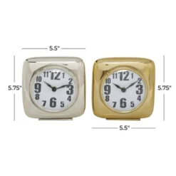 Set Of 2 Aluminum Clocks - Olivia & May -Olivia & May GUEST a9967728 046e 440a a4f7 b1e7a2920c1f