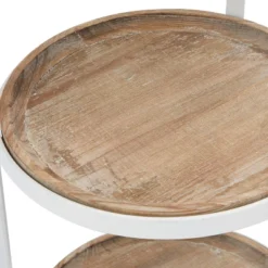 Farmhouse 3 Tiered Metal Accent Table White - Olivia & May -Olivia & May GUEST a9c5e596 83bb 4619 a2bd 7167a6fbc8f0