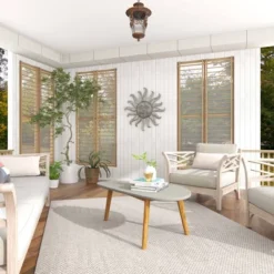 45"x18" Mid-Century Wood Outdoor Accent Table Gray - Olivia & May -Olivia & May GUEST aa475ef2 2d2c 4cbf 9546 d58cd4db6bce