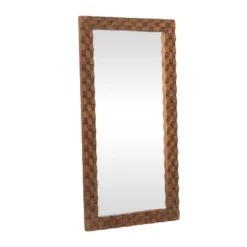 Modern Wood Wall Mirror Brown - Olivia & May -Olivia & May GUEST aa56d49f 9682 415b 874f a166799fc580