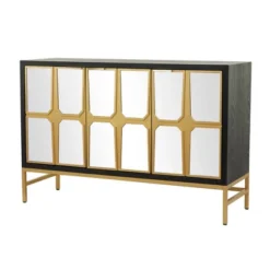 Glam Mirrored Wood Cabinet - Olivia & May -Olivia & May GUEST aae65d12 cb7d 40ba 8d6e 56dc33719dd5