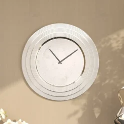 24" X 24" Round Aluminum Layered Rim Wall Clock - Olivia & May -Olivia & May GUEST ab1a8cbc d41e 4afe a627 47ac33631304