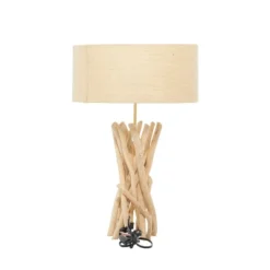 Rustic Wood Table Lamp Beige - Olivia & May -Olivia & May GUEST aba338a3 1210 4bea aba8 2cd0083140a2