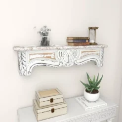 36" X 9" Farmhouse Fir Wood Wall Shelf - Olivia & May -Olivia & May GUEST abe6c37d b890 461f adf4 a0819337f169