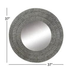 Farmhouse Metal Wall Mirror Gray - Olivia & May -Olivia & May GUEST abea95f0 c80c 46fd a35f 8df6dd14fc18