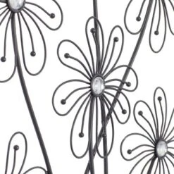 Metal Floral 3D Wire Wall Decor With Crystal Embellishments Black - Olivia & May -Olivia & May GUEST abf4b87e 48b0 4f07 9176 1c5e616d84a7