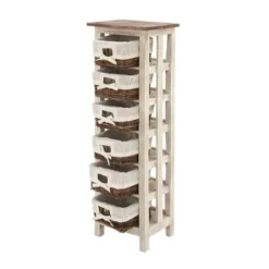 Farmhouse Mahogany Rectangular Storage Unit White - Olivia & May -Olivia & May GUEST abf9924f 3bbd 4def 89ce fe07b3c14d6b