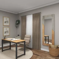 Wood Wall Mirror With Metal Detailing Beige - Olivia & May -Olivia & May GUEST abfd273b 66a9 43d7 83f9 e769bf10e8c7