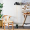 Metal Umbrella Style Floor Lamp With Marble Base Black (Includes LED Light Bulb) - Olivia & May -Olivia & May GUEST ac073974 2745 4c2e bb5f 594e20d5bdcb