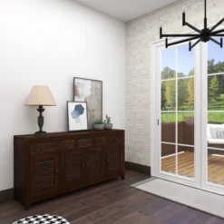 Rustic Wood Buffet Dark Brown - Olivia & May -Olivia & May GUEST ac78077a a19e 420d 854e 4c2635d2eeff