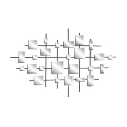 Glam Metal Abstract Wall Decor With Square Mirrored Accents Black - Olivia & May -Olivia & May GUEST ace83eae 810b 425c 8eff 9c2d61b7bf23