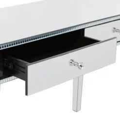 Glam Mirror And Wood Console Table Desk Silver - Olivia & May -Olivia & May GUEST ad4afe06 08d3 44f8 bfb0 8cd830a86ea1