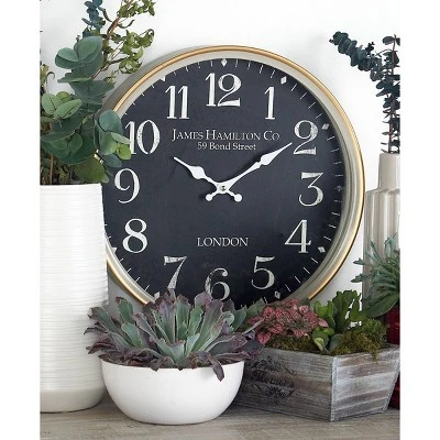 16"x16" Metal Wall Clock - Olivia & May 3 16"x16" Metal Wall Clock - Olivia & May