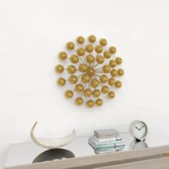 Metal Starburst Wall Decor With Orb Detailing Gold - Olivia & May -Olivia & May GUEST adc7d2b4 7369 4e86 8932 c60989ab062f