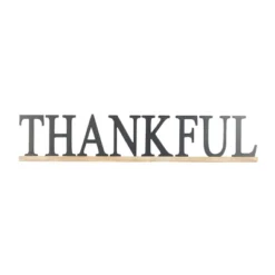 Wood Sign Thankful Wall Decor Black - Olivia & May -Olivia & May GUEST ae1c4e8c 1e28 4893 80c2 a38a83119dc3