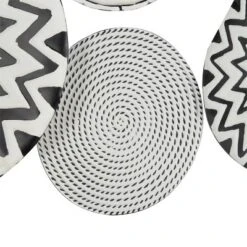 Metal Plate Wall Decor With Black Patterns Black - Olivia & May -Olivia & May GUEST ae30d436 f874 4863 a0dd 72d6ca67320f