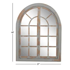 48" X 37" Farmhouse Classic Arched Window Design Decorative Wall Mirror - Olivia & May -Olivia & May GUEST af0da3c0 267a 4a53 8654 0f4700464675