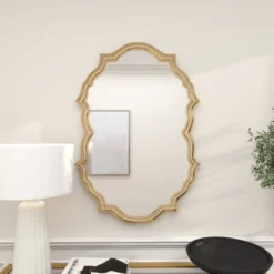 Aluminum Handmade Quatrefoil Shaped Wall Mirror Gold - Olivia & May -Olivia & May GUEST afce3c20 fc3e 4c30 ad04 713552bd374c
