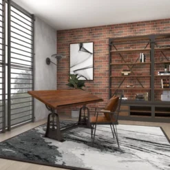 Industrial Teak Wood Console Table Brown - Olivia & May -Olivia & May GUEST afe5664b 84bc 4aa3 a713 e630d1a64ad5