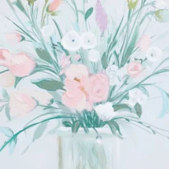 Canvas Floral Bouquet Framed Wall Art With Tan Frame - Olivia & May -Olivia & May GUEST b0064557 63ae 4438 a9a4 94ec8107d680