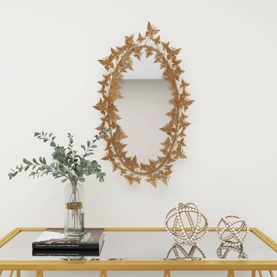 Glam Metal Butterfly Wall Mirror Gold - Olivia & May 15 Glam Metal Butterfly Wall Mirror Gold - Olivia & May - Image 13