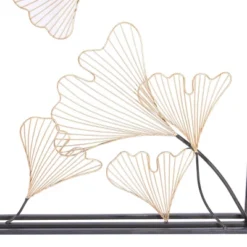 Metal Floral Wall Decor With Black Frame Gold - Olivia & May