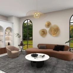 Metal And Glass Round Pedestal Table Gold - Olivia & May -Olivia & May GUEST b0eca410 3c2a 4364 8633 41e1a1401200