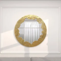 Aluminum Handmade Live Edge Wall Mirror Gold - Olivia & May -Olivia & May GUEST b1142fda 43e0 43b3 909b 59aaf7c86495