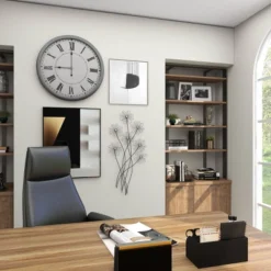 Metal Floral 3D Wire Wall Decor With Crystal Embellishments Black - Olivia & May -Olivia & May GUEST b1454f9a 24c6 4b0b 9512 edc67e8d11ac