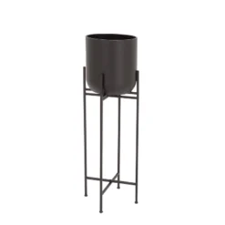 Olivia & May Modern With Stand Iron Planter Pots Black -Olivia & May GUEST b154b4f1 50f5 479a bca4 d02062113cc0
