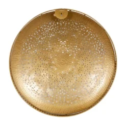 Metal Plate Wall Decor With Moroccan Pattern Gold - Olivia & May -Olivia & May GUEST b15971b6 68cb 4f70 b95c 111eab4e6556