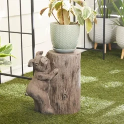 16" X 16" Modern Farmhouse Magnesium Oxide Pig Garden Sculpture Brown - Olivia & May: Outdoor Patio Decor, Playful Accent