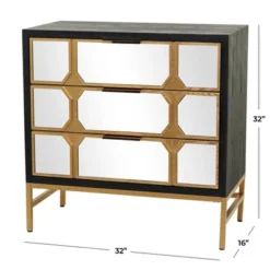 Glam Mirrored Wood Chest - Olivia & May -Olivia & May GUEST b1e14e3c 4009 40a3 963c 444b3f6b5a4a
