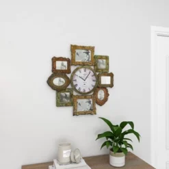 Metal 8 Photo Openings Wall Clock Green - Olivia & May 33 Metal 8 Photo Openings Wall Clock Green - Olivia & May -Olivia & May GUEST b2c9e287 635d 45b1 aafa 0a2fd16ce9f5